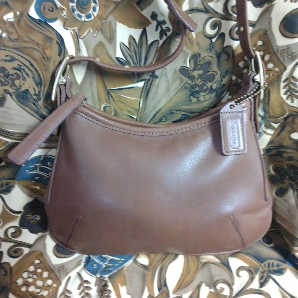 ❤️Vintage COACH 9211 Brown Leather Y2K Legacy Slim Mini Hobo Shoulder Ba…